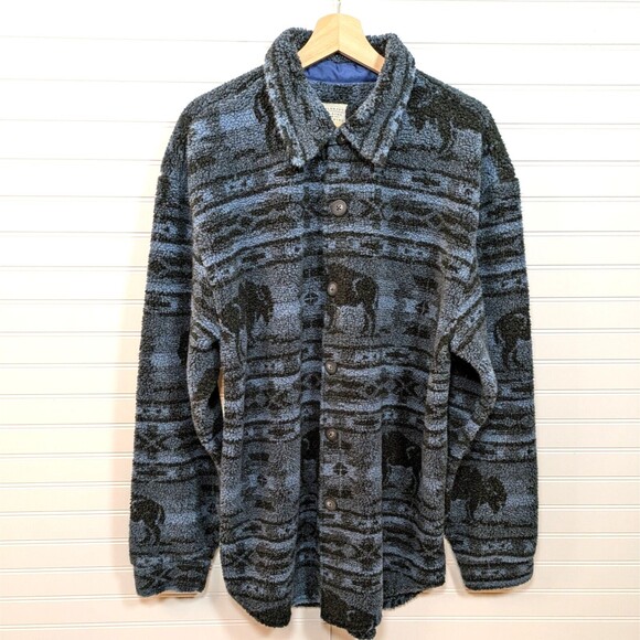 Colorado Trading & Clothing Co Sherpa Shacket Mens XL Western Warm Thick USA - Picture 1 of 10